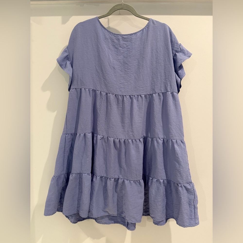 Nine West Lilac Ruffled Tiered Dress